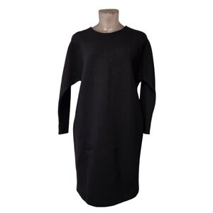 Everlane Women’s Ponte Stretcth The Long Sleeve Shift Dress in Black Size S